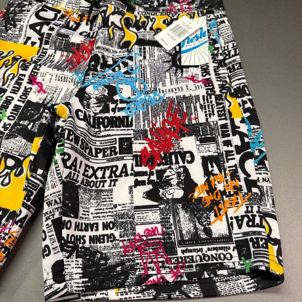 Men's Graphic Board Shorts Swim Trunks Size M| New With Tags